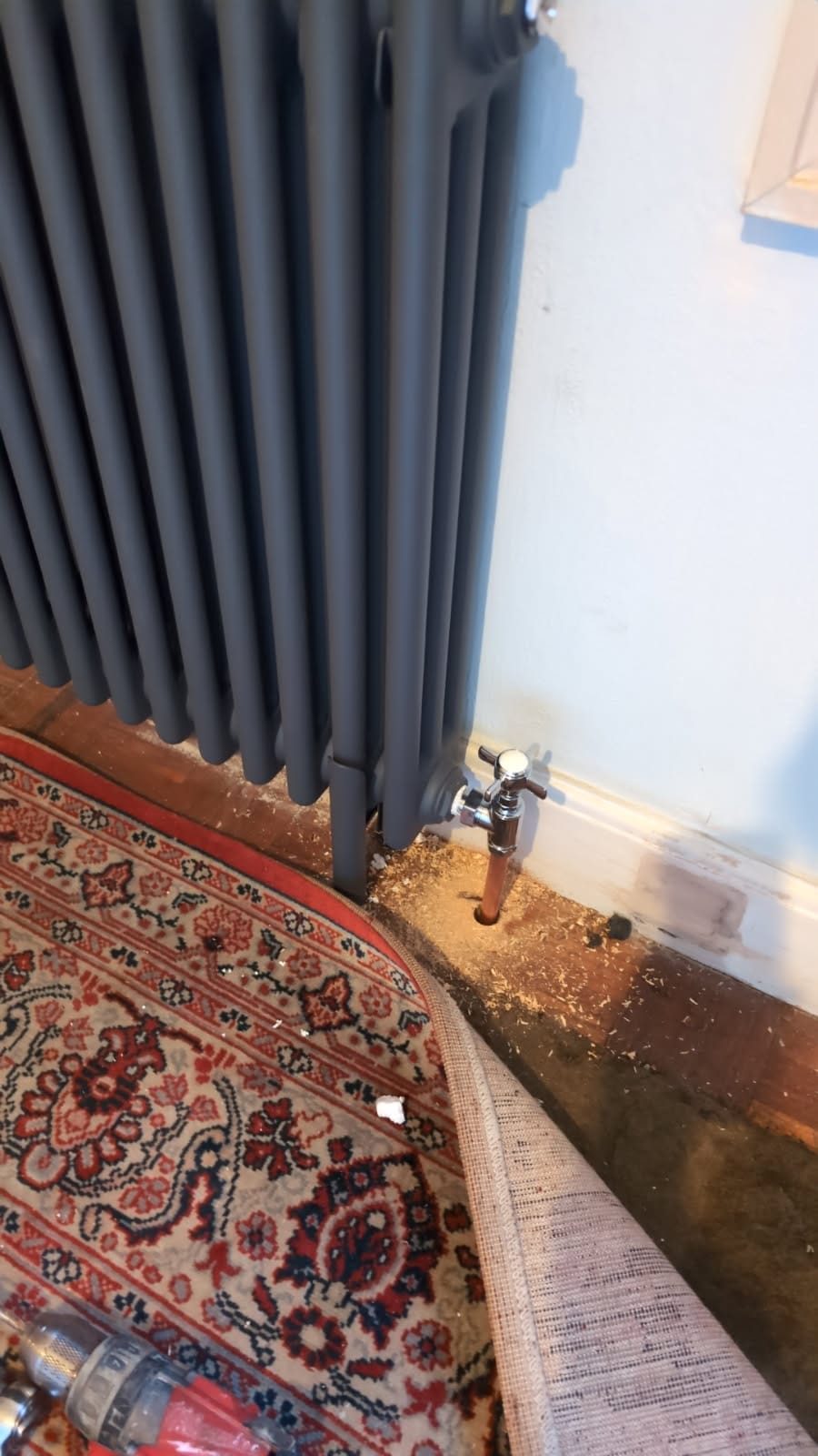 Radiator valve and pipework in Milngavie by Young's Plumbing & Heating